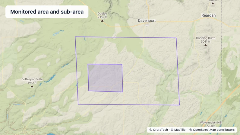 Monitored area and sub-area