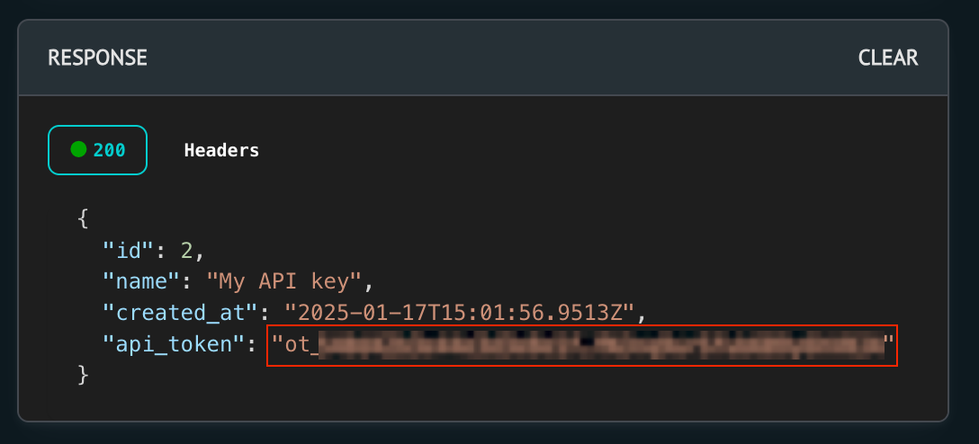 Copy API Key
